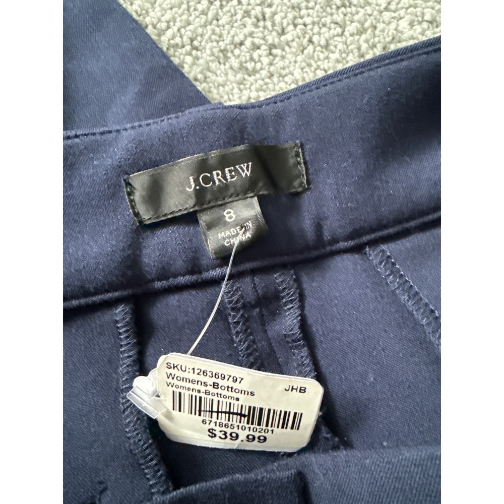 J. CREW Solid‎ Navy Blue K2916 Slim Ankle Bi-Stretch Trouser Pants Size 8 Nordie - Picture 4 of 5